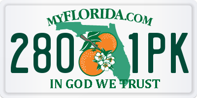 FL license plate 2801PK