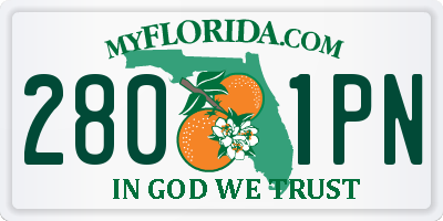 FL license plate 2801PN