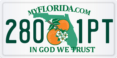 FL license plate 2801PT