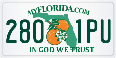 FL license plate 2801PU