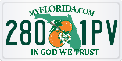 FL license plate 2801PV