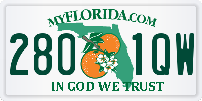 FL license plate 2801QW