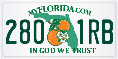 FL license plate 2801RB