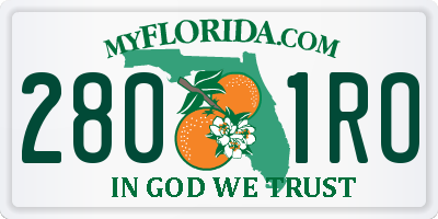 FL license plate 2801RO