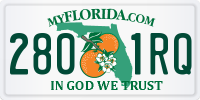 FL license plate 2801RQ