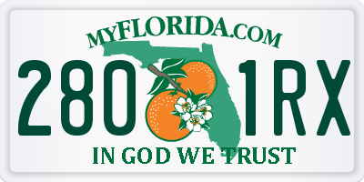 FL license plate 2801RX