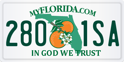 FL license plate 2801SA