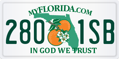 FL license plate 2801SB