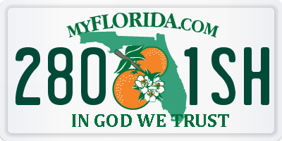 FL license plate 2801SH