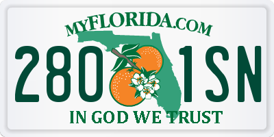 FL license plate 2801SN