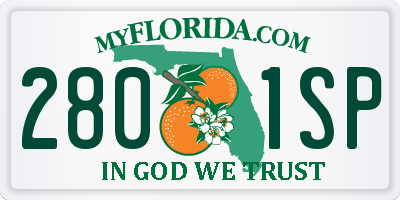 FL license plate 2801SP