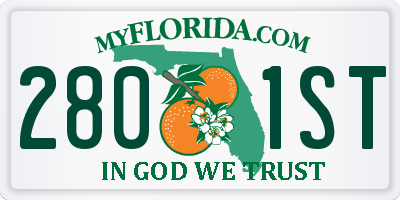 FL license plate 2801ST