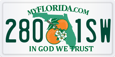 FL license plate 2801SW