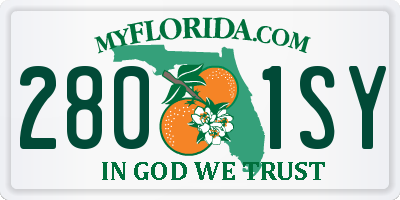 FL license plate 2801SY