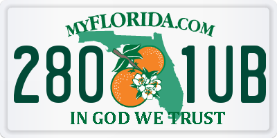 FL license plate 2801UB