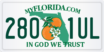 FL license plate 2801UL