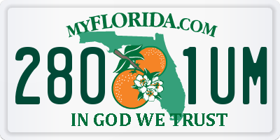 FL license plate 2801UM