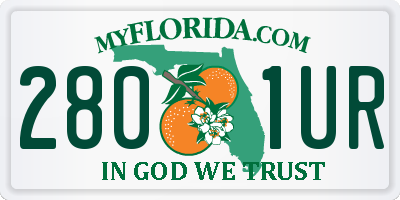 FL license plate 2801UR