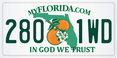 FL license plate 2801WD