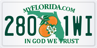 FL license plate 2801WI