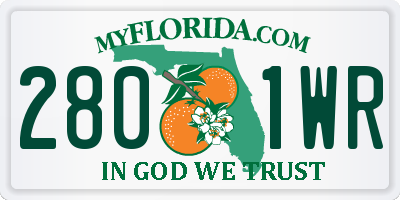 FL license plate 2801WR