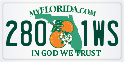 FL license plate 2801WS