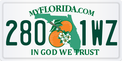 FL license plate 2801WZ