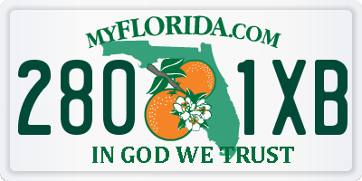 FL license plate 2801XB