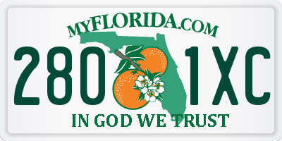 FL license plate 2801XC