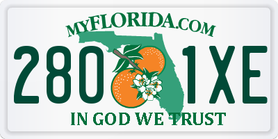 FL license plate 2801XE