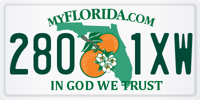 FL license plate 2801XW
