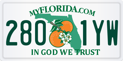 FL license plate 2801YW