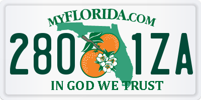 FL license plate 2801ZA