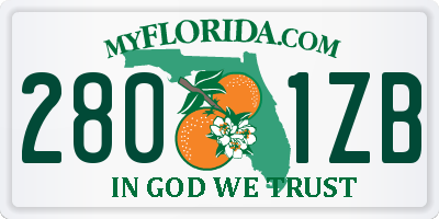 FL license plate 2801ZB