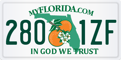FL license plate 2801ZF