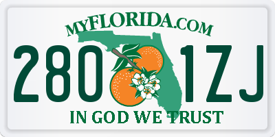 FL license plate 2801ZJ