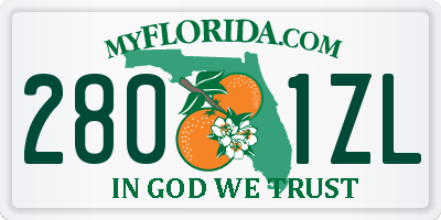 FL license plate 2801ZL