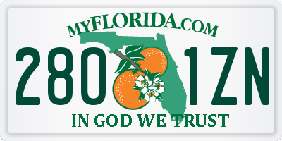 FL license plate 2801ZN