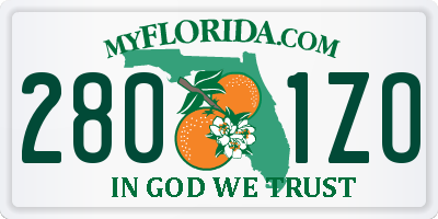 FL license plate 2801ZO