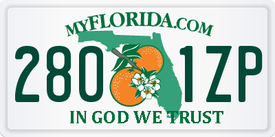 FL license plate 2801ZP