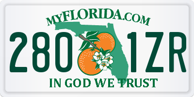 FL license plate 2801ZR