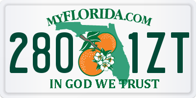 FL license plate 2801ZT