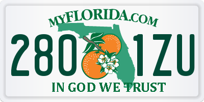 FL license plate 2801ZU