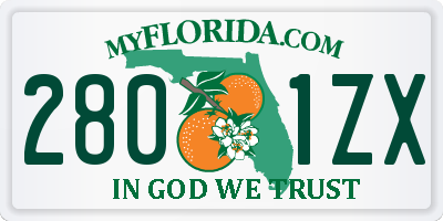 FL license plate 2801ZX