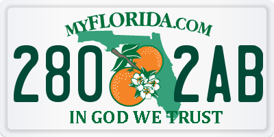 FL license plate 2802AB