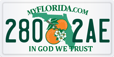 FL license plate 2802AE