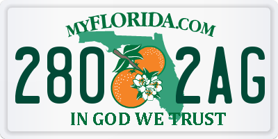 FL license plate 2802AG