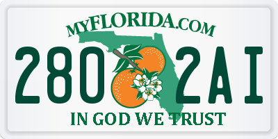 FL license plate 2802AI