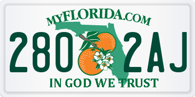 FL license plate 2802AJ