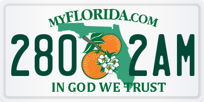 FL license plate 2802AM
